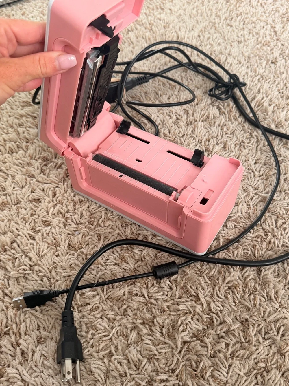 MUNBYN Pink & White Thermal Label Printer